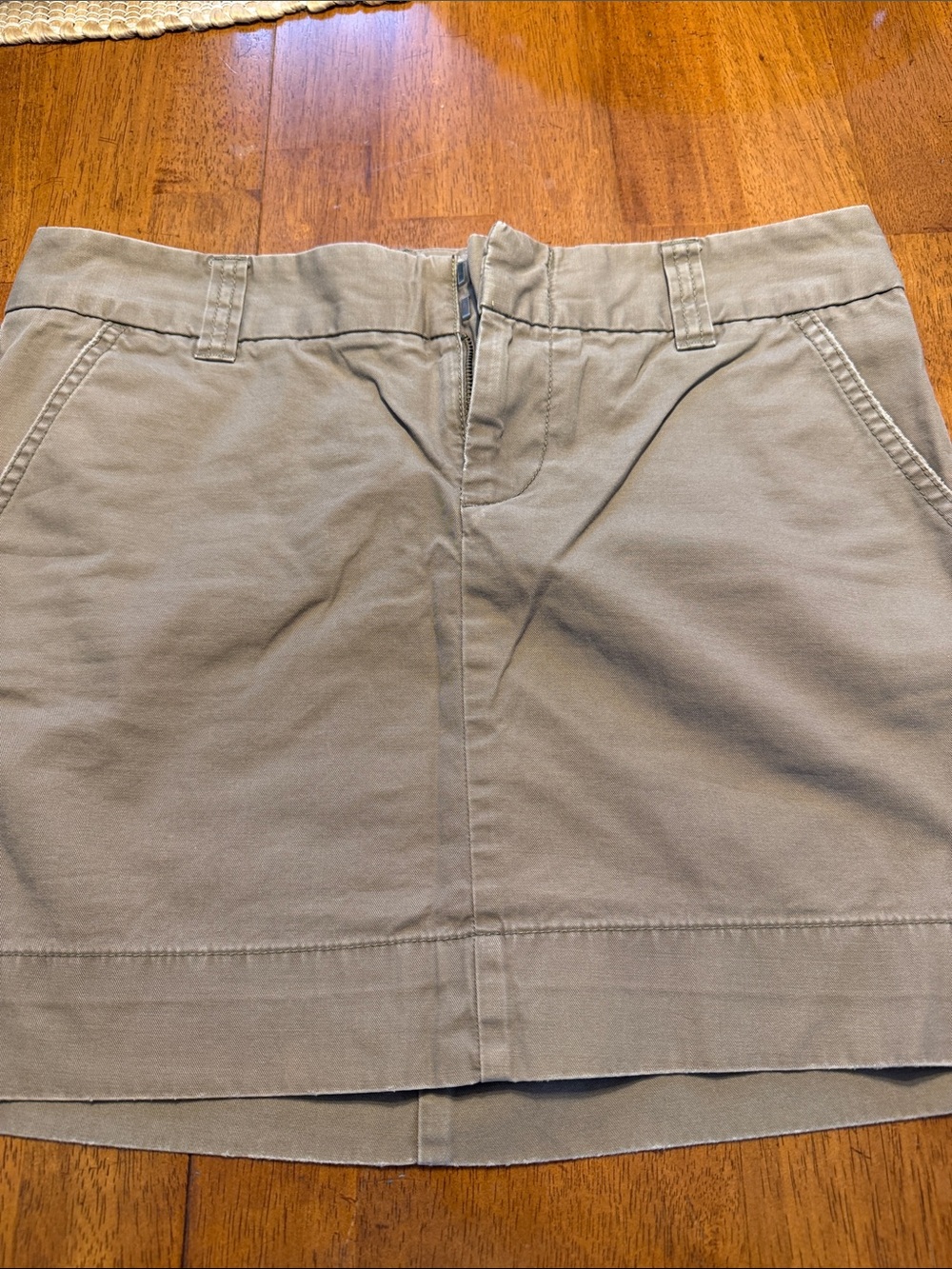 GAP Taupe Cotton Mini Skirt with Front Seam